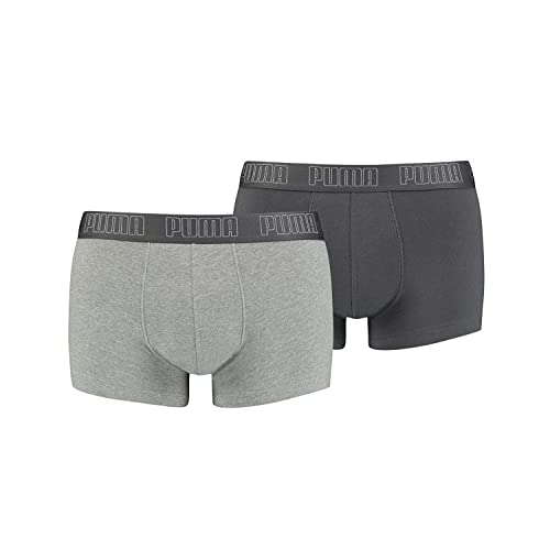 PUMA Herren Trunk, Dark Grey Melange/Black, XL (2er Pack) von PUMA