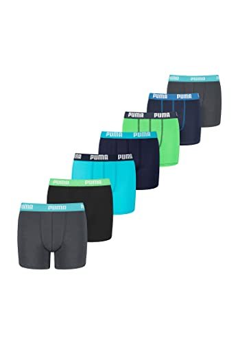 PUMA Boxershorts Jungen Kinder Unterhose Unterwäsche 7 er Pack, Farbe:Blue/Green, Bekleidung:128 von PUMA