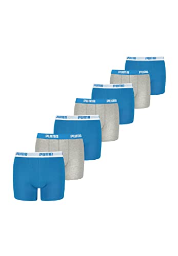 PUMA Jungen Boxershorts Unterhosen Kids 7er Pack - Blue/Grey - Größe 122-128 von PUMA
