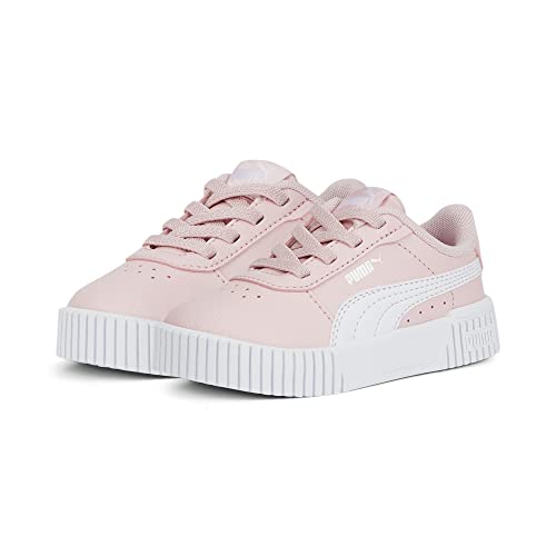 PUMA Jungen Mädchen Carina 2.0 AC Inf Sneaker, Almond Blossom White Silver, 24 EU von PUMA