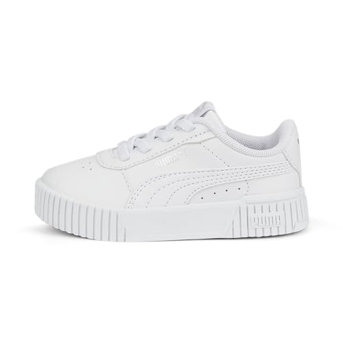 PUMA Jungen Mädchen Carina 2.0 AC Inf Sneaker, White White Silver, 23 EU von PUMA