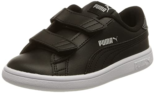 PUMA Jungen Mädchen Smash v2 Metallics V Inf Sneaker, Black Silver, 24 EU von PUMA