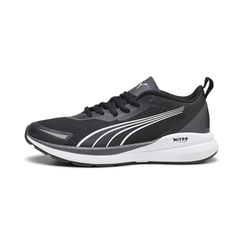 PUMA Kruz Nitro Jr Sneaker, Black White Dark Coal Silver, 38 EU von PUMA