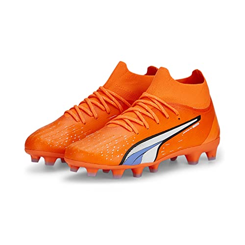 PUMA Pro Fg/Ag Jr Fussballschuh, Ultra Orange White Blue Glimmer, 32 EU von PUMA