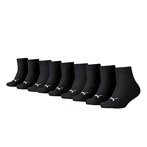 PUMA Kinder Jungen Mädchen Quarter Socken 9P (Black, 31-34) von PUMA