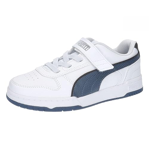 PUMA RBD Game Low AC+PS Sneaker, White-Inky Blue-Dark Coal Team Gold, 32 EU von PUMA