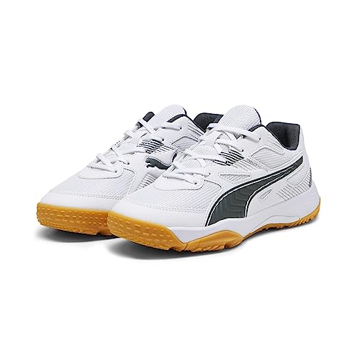 PUMA SOLARFLASH JR II Hallenturnschuh, White-Nitro Blue-Shadow Gray, 37.5 EU von PUMA