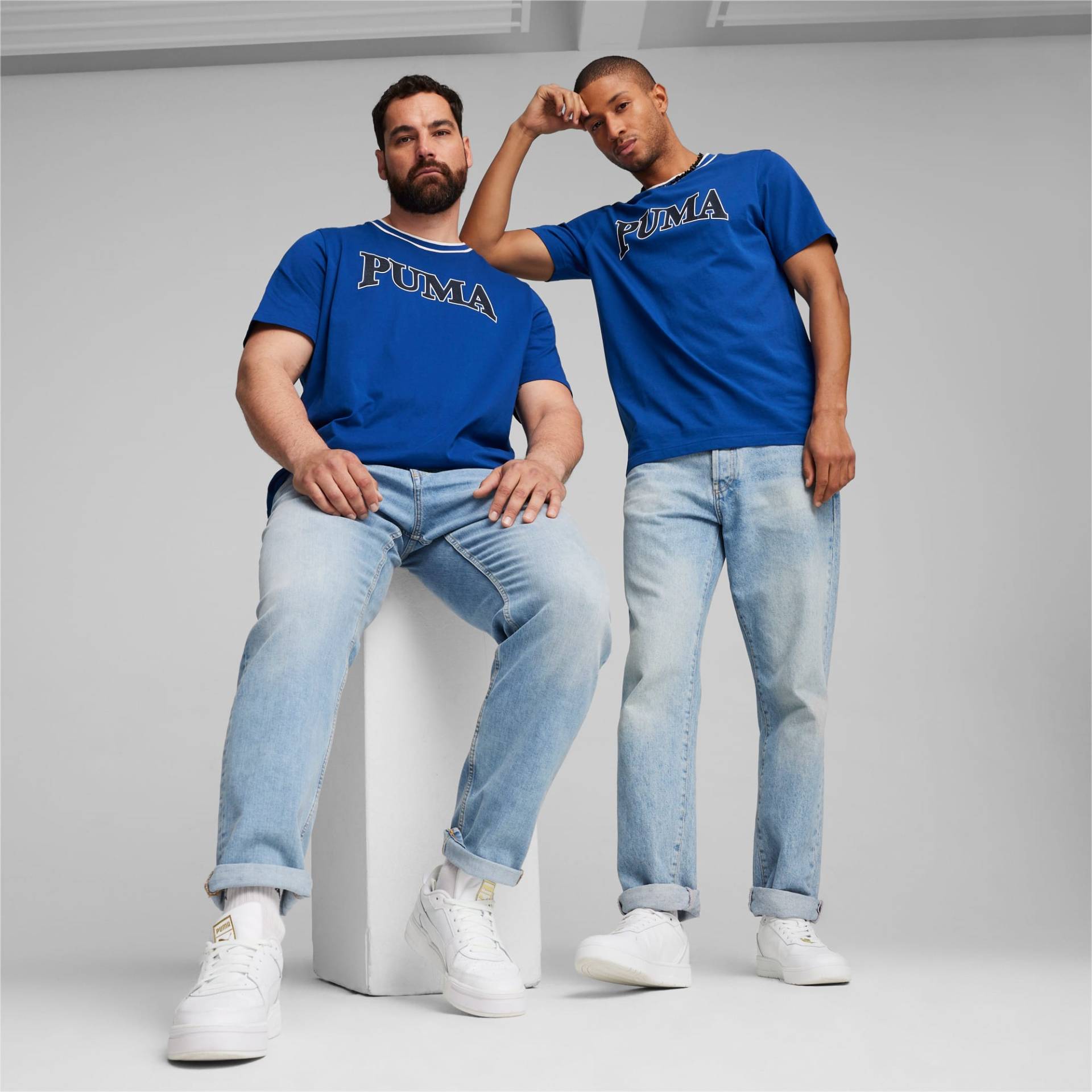 PUMA SQUAD Graphic T-Shirt Herren, Blau, Größe: L, Kleidung von PUMA