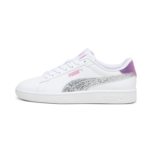 PUMA Smash 3.0 L Star Glow Jr Sneaker, White Silver Strawberry Burst Purple Pop, 36 EU von PUMA