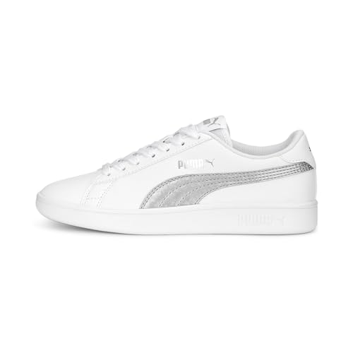 PUMA Unisex Kids' Fashion Shoes SMASH V2 METALLICS JR Trainers & Sneakers, PUMA WHITE-GLACIAL GRAY-PUMA SILVER, 37 von PUMA