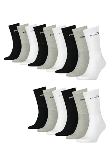 PUMA Sportsocken Tennissocken Crew Tennis Socken Unisex für Damen und Herren 15 Paar, Farbe:325 - white/grey/black, Socken & Strümpfe:43-46 PUMA Sportsocken Tennissocken Crew Tennis Socken Unisex für Damen und Herren 15 Paar, Farbe:325 - white/grey/black, Socken & Strümpfe:43-46 von PUMA