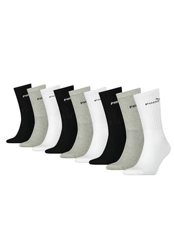 PUMA Sportsocken Tennissocken Crew Tennis Socken Unisex für Damen und Herren 9 Paar, Farbe:325 - white/grey/black, Socken & Strümpfe:39-42 PUMA Sportsocken Tennissocken Crew Tennis Socken Unisex für Damen und Herren 9 Paar, Farbe:325 - white/grey/black, Socken & Strümpfe:39-42 von PUMA