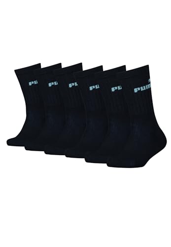 PUMA Tennissocken Crew Kinder Tennis Socken Sportsocken Unisex für Mädchen und Jungen 6 Paar, Farbe:Black, Socken & Strümpfe:35-38 von PUMA