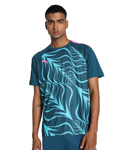 PUMA Unisex Individualliga Graphic Jersey T-Shirt, Ocean Tropic-Poison Pink, XL von PUMA