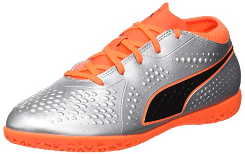 PUMA Unisex Kids ONE 4 Syn IT Jr Fußballschuhe, Silver-Orange-Black von PUMA