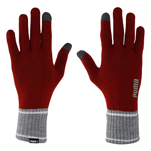 PUMA Unisex Knit Gloves Handschuhe, Intense Red-Medium, S von PUMA