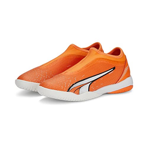 PUMA Unisex Match Ll It + Mid Jr Fussballschuh, Ultra Orange White Blue Glimmer, 38 EU von PUMA