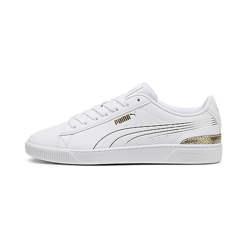 PUMA Damen Vikky V3 Metallic Shine Sneaker, White Gold Silver, 42 EU von PUMA