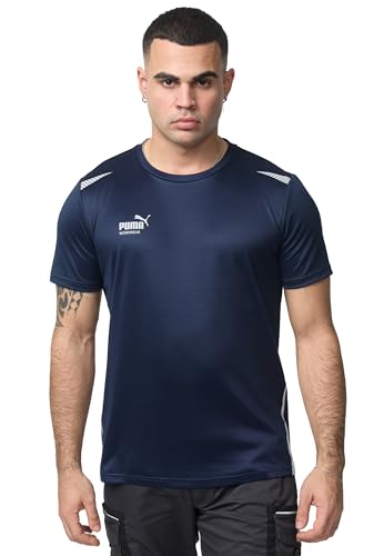 PUMA Workwear Essentials - Premium Arbeitsshirt für Herren, T-Shirt aus robustem Gewebe und Reflektoren - für Handwerk, Bauarbeit und Landwirtschaft, Farbe: Marine, Größe: 3XL von PUMA