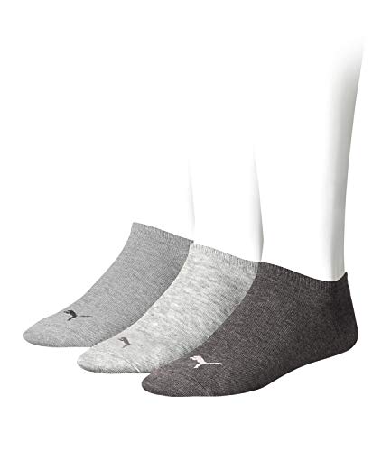 PUMA unisex Sneaker Socken Kurzsocken Sportsocken 261080001 3 Paar, Farbe:Grau, Menge:3 Paar (1x 3er Pack), Größe:35-38, Artikel:-800 anthracite / light grey / middle grey von PUMA