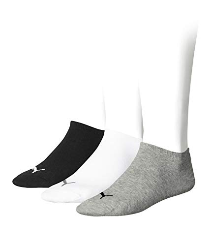 PUMA unisex Sneaker Socken Kurzsocken Sportsocken 3 Paar, Farbe:Mehrfarbig, Menge:3 Paar (1x 3er Pack), Größe:47-49, Artikel:-882 grey/white/black von PUMA