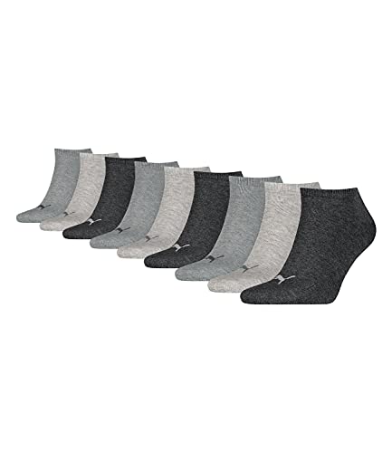 PUMA unisex Sneaker Socken Kurzsocken Sportsocken 261080001 9 Paar, Farbe:Grau, Menge:9 Paar (3 x 3er Pack), Größe:35-38, Artikel:-800 anthracite/l mel grey/m mel grey von PUMA