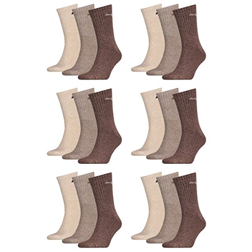PUMA 18 Paar Sportsocken Tennis Socken Gr. 35-49 Unisex für sie und ihn, Farbe:717 - chocolate/walnut/safar, Socken & Strümpfe:43-46 von PUMA