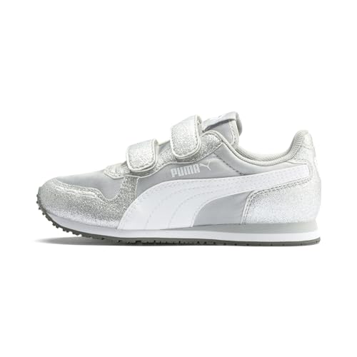 Puma Cabana Racer Glitz V Ps Sneaker, Grau Silver White-Gray Violet 01, 34 EU von PUMA