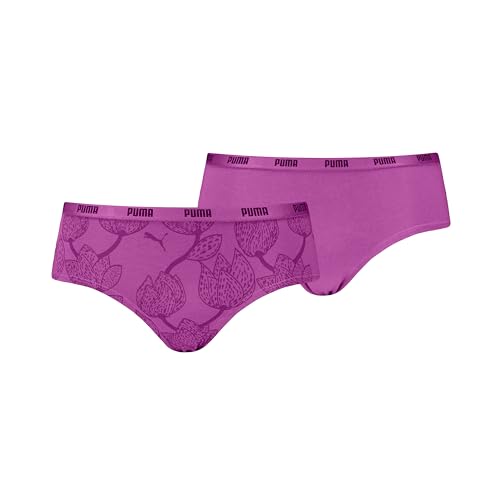 Puma Damen Hipster Unterwäsche, Rosa, L (2er Pack) von PUMA