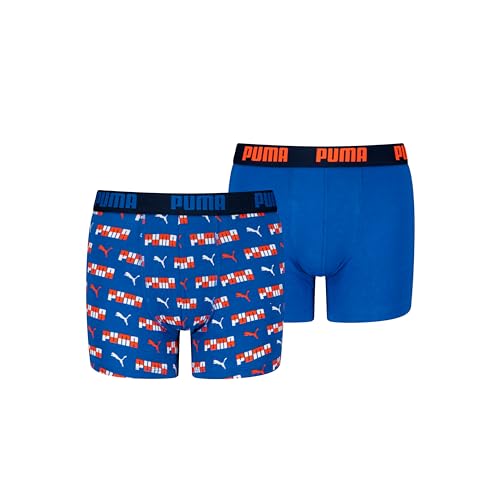 Puma Kinder Boxer Unterwäsche, Blau, 122-128 (2er Pack) von PUMA