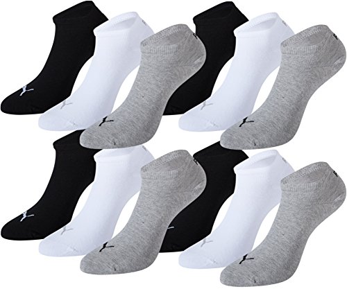 PUMA Unisex Sneakers Socken Sportsocken 12er Pack (Grey/White/Black, 39-42) von PUMA