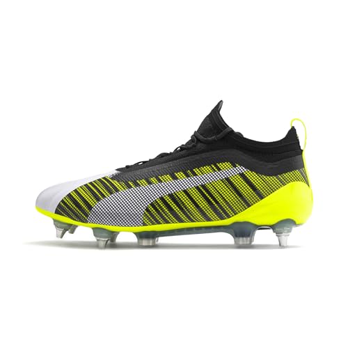 Puma Unisex-Erwachsene One 5.1 Mxsg Fußballschuhe, Weiß White Black-Yellow Alert 02 von PUMA