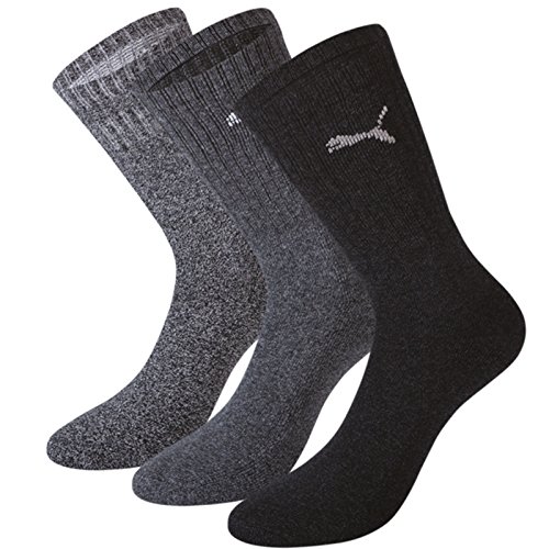 puma SPORT Socken Puma-Stutzen 3er-Pack,Mehrfarbig (Anthrazit/Grau), 39-42 EU von PUMA
