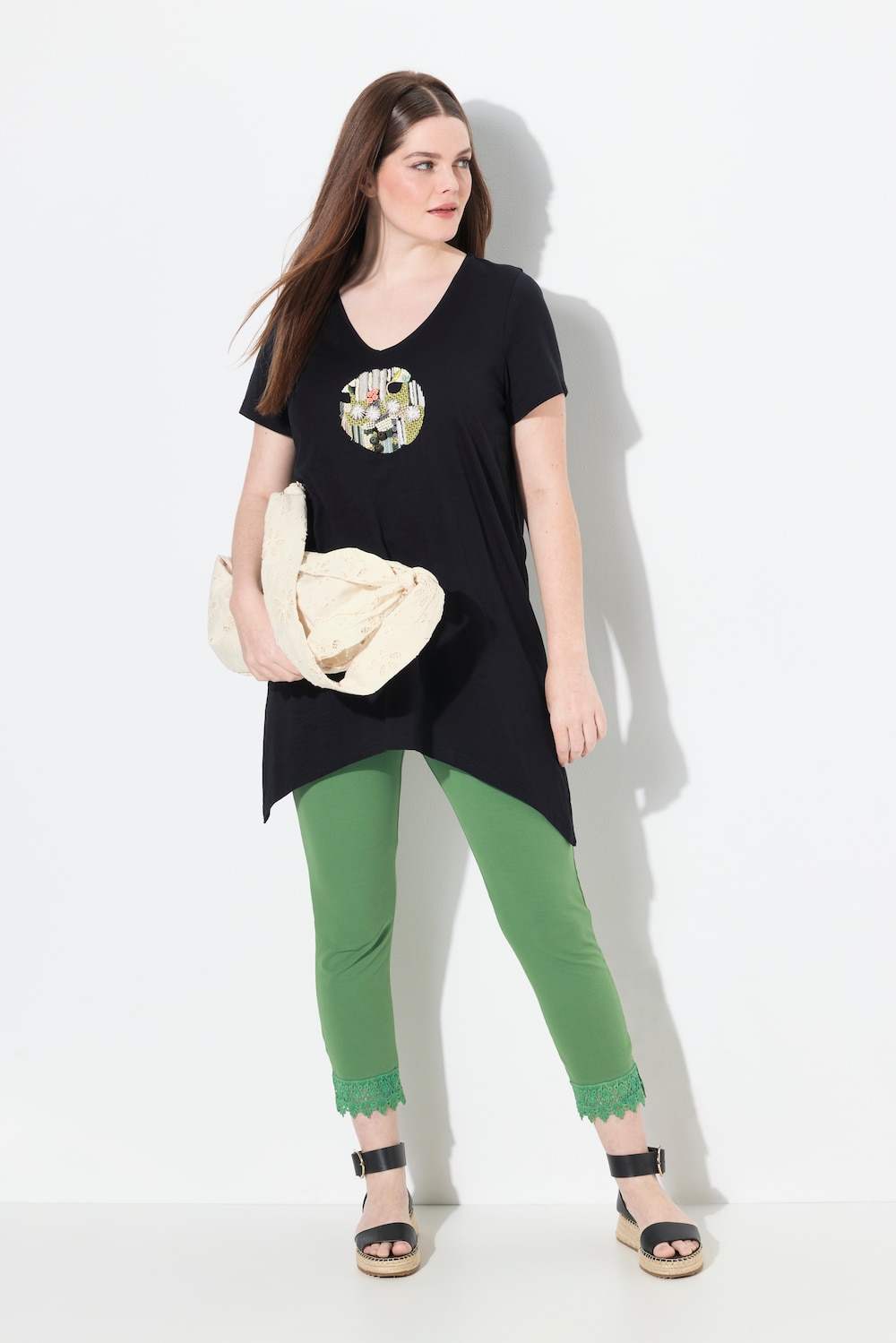 Große Größen T-Shirt, Damen, schwarz, Größe: 46/48, Baumwolle, Ulla Popken Große Größen T-Shirt, Damen, schwarz, Größe: 46/48, Baumwolle, Ulla Popken von PURE