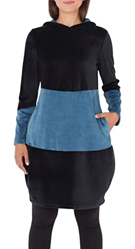 PUREWONDER Damen Kleid Ballonkleid aus Samt Winterkleid dr16 Blau L von PUREWONDER