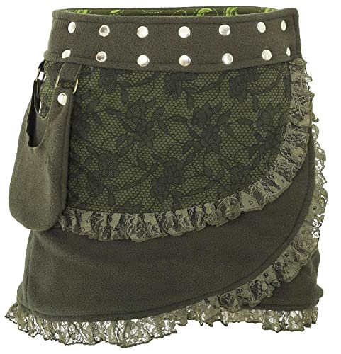 PUREWONDER Damen Wickelrock aus Fleece Winterrock Rock sk240 Grün Einheitsgröße Verstellbar PUREWONDER Damen Wickelrock aus Fleece Winterrock Rock sk240 Grün Einheitsgröße Verstellbar von PUREWONDER