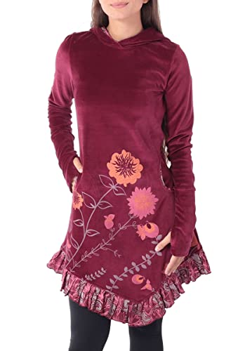 PUREWONDER Kleid aus Samt mit Zipfelkapuze Elfenkleid dr15 Rot S von PUREWONDER