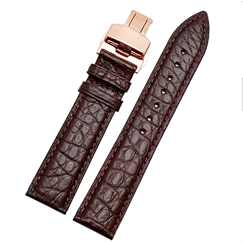 PURYN Krokodilleder-Armband für jedes Markenarmband, 12, 13, 14, 15 mm, mit Faltschließe, 14 mm, Achat von PURYN