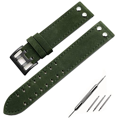 PURYN Seiko Uhrenarmband aus echtem Leder, 20/22 mm, für Hamilton Khaki Field Watch H760250 H77616533 Uhrenarmband mit Knopfschnalle, 20 mm, Achat von PURYN