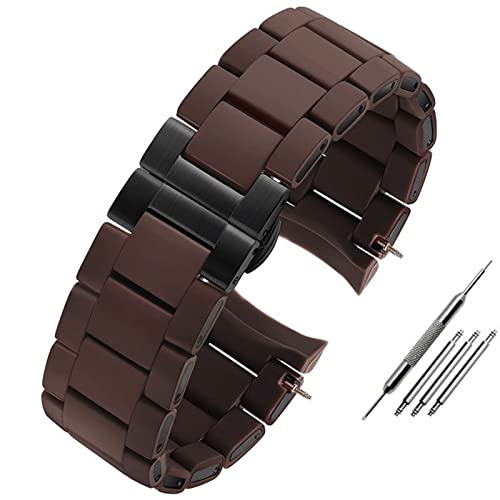 PURYN Silikon-Gummi-Uhrenarmband für AR5890, AR5889, AR5858, AR5920, AR5868, AR8023, Herren, 23 mm, Damen, 20 mm, Stahl in Gummi, 20 mm, Achat von PURYN