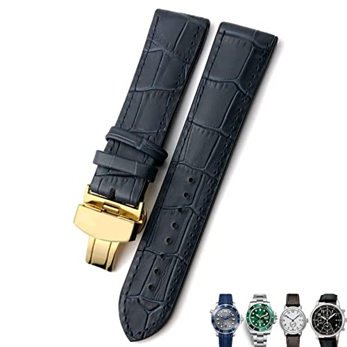 PURYN Uhrenarmband aus Leder, 20 mm, 21 mm, 22 mm, für Rolex für Omega Seamaster 300, Hamilton, Seiko, IWC, Tissot-Armband, Schwarz / Braun, 22 mm, Achat von PURYN