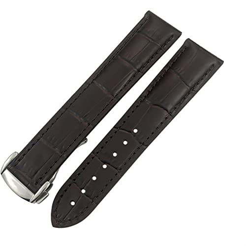 PURYN Uhrenarmband aus echtem Leder, 20 mm, 22 mm, 18 mm, 19 mm, 21 mm, für Omega Seamaster AT150 Diver 300 De Ville Alligator-Uhrenarmband aus Rindsleder, 21mm for OMG, Achat von PURYN