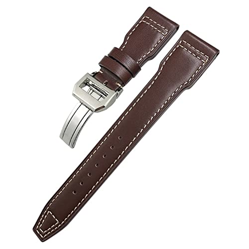 PURYN Uhrenarmband aus echtem Leder, 20 mm, für IWC Big Pilot Watch Mark 18 Spitfire Top Gun, Hamilton Rindsleder, weiches Uhrenarmband, Gold Buckle, Achat von PURYN