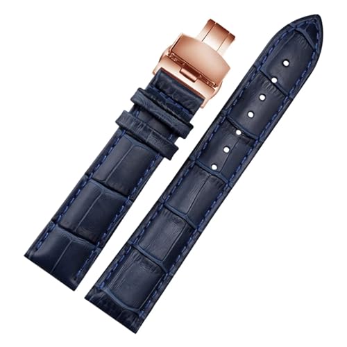 PURYN Uhrenarmband aus echtem Leder, für Damen und Herren, für Citizen Rossini, 12, 14, 16, 18, 19, 20, 21, 22, 23 mm, Blau, 14 mm, Achat von PURYN