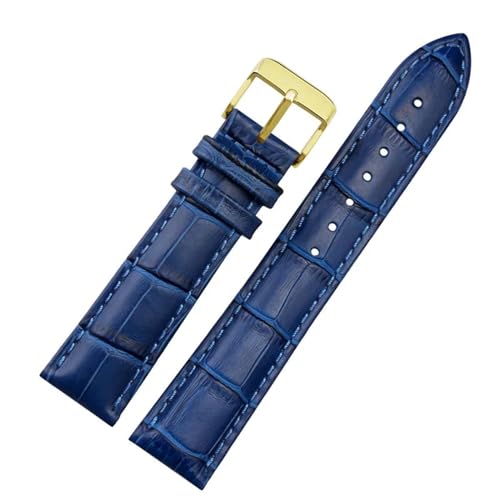 PURYN Uhrenarmband aus echtem Leder, für Damen und Herren, für Citizen Rossini, 12, 14, 16, 18, 19, 20, 21, 22, 23 mm, Blau, 18 mm, Achat von PURYN