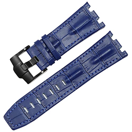 PURYN Uhrenarmband aus echtem Leder für AP 15703 Royal Oak Offshore-Serie, 28 mm Krokodil-Uhrenarmbänder, 28mm, Achat von PURYN