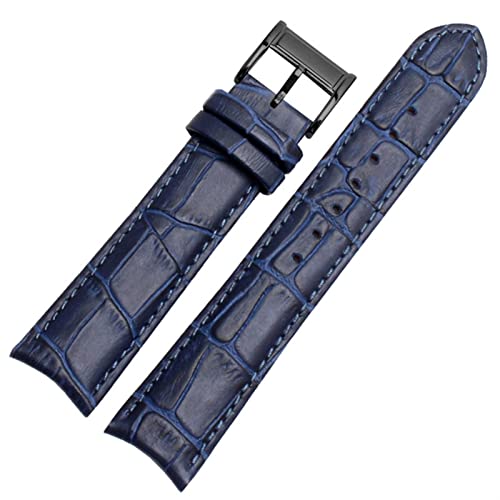 PURYN Uhrenarmband aus echtem Leder für Citizen Seiko, 20 mm, gebogenes Ende, Rindsleder, schwarz, blau, braun, 20 mm, Achat von PURYN