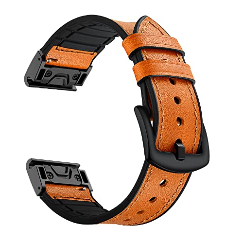 Smartwatch-Armband aus Leder, 22 mm, 26 mm, Schnellverschluss, für Garmin Fenix 7, 7X, 5, 5X, Plus, 6, 6X, Pro 3, 3HR, Epix-Armband, 22mm Fenix 5 6 Pro, Achat von PURYN