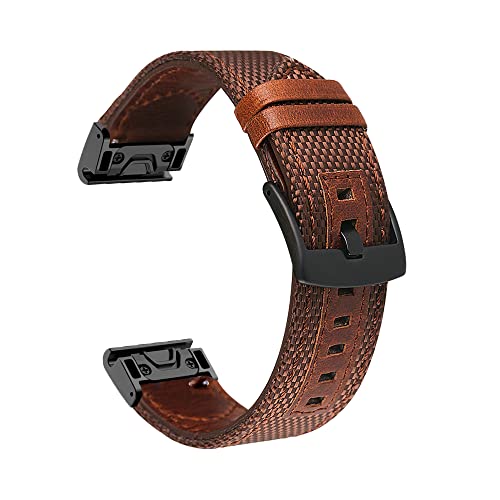 Smartwatch-Armband aus Leder, 22 mm, 26 mm, Schnellverschluss, für Garmin Fenix 7, 7X, 5, 5X, Plus, 6, 6X, Pro 3, 3HR, Epix-Armband, 22mm Fenix 5 6 Pro, Achat von PURYN