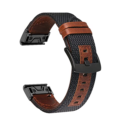 Smartwatch-Armband aus Leder, 22 mm, 26 mm, Schnellverschluss, für Garmin Fenix 7, 7X, 5, 5X, Plus, 6, 6X, Pro 3, 3HR, Epix-Armband, 26mm Fenix 3 3HR, Achat von PURYN